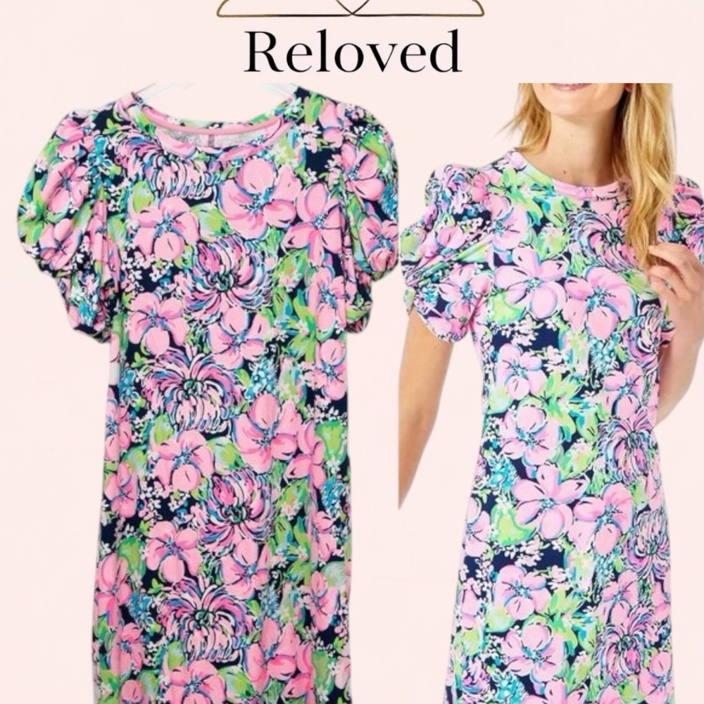 Lilly Pulitzer Floral Mini Dress - Pink and Green